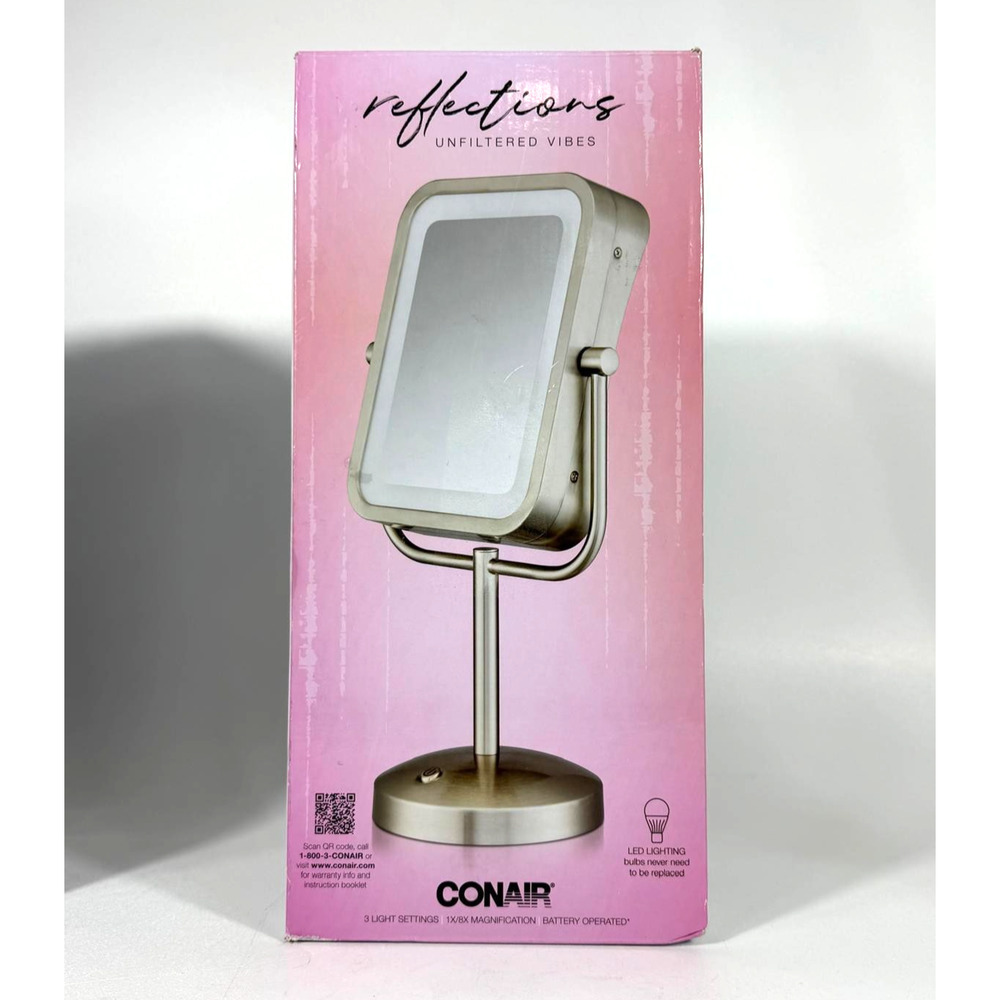 Conair Reflections LED Vanity Makeup Mirror - Silver- Battery Operated